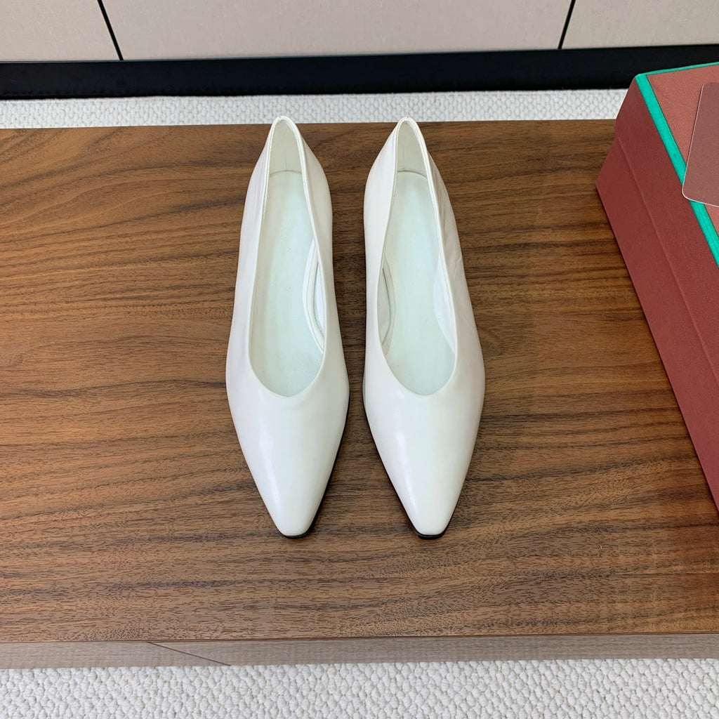 LP 26S BALLET FLATS IN WHITE CALFSKIN