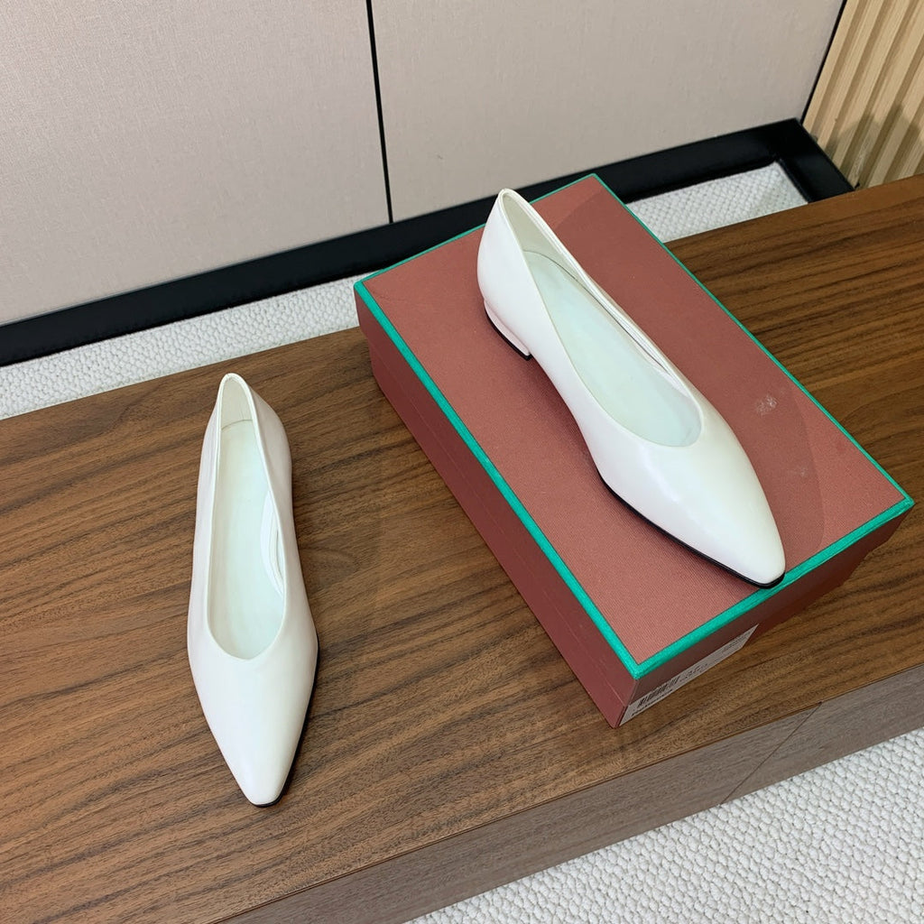 LP 26S BALLET FLATS IN WHITE CALFSKIN
