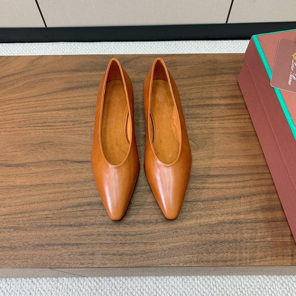LP 26S BALLET FLATS IN SADDLE BROWN CALFSKIN