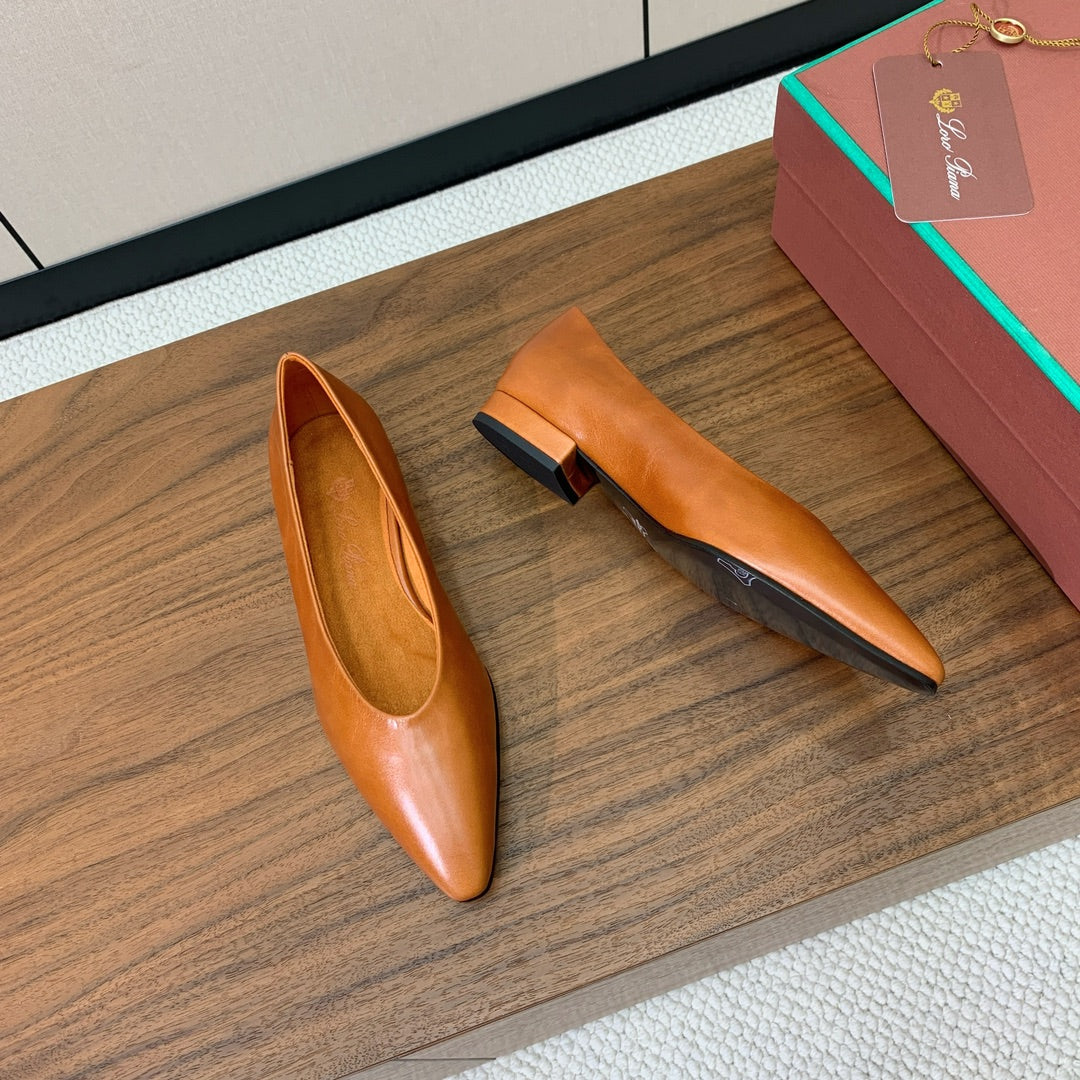 LP 26S BALLET FLATS IN SADDLE BROWN CALFSKIN