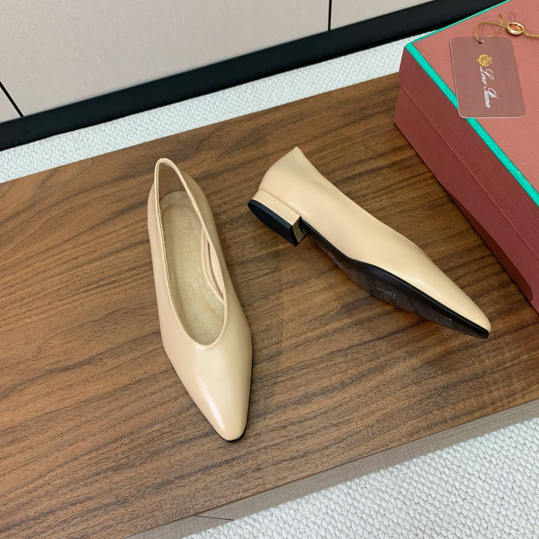 LP 26S BALLET FLATS IN BEIGE CALFSKIN