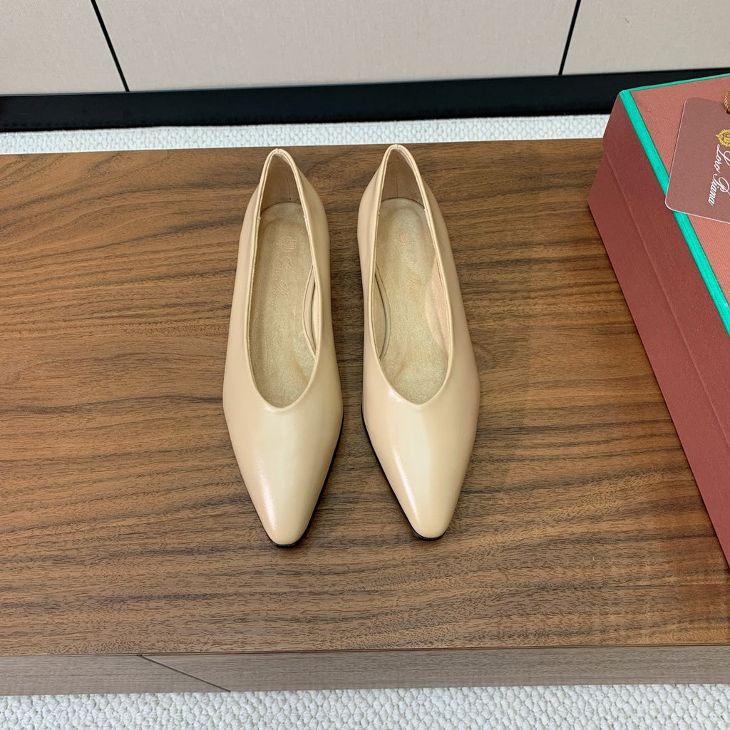 LP 26S BALLET FLATS IN BEIGE CALFSKIN
