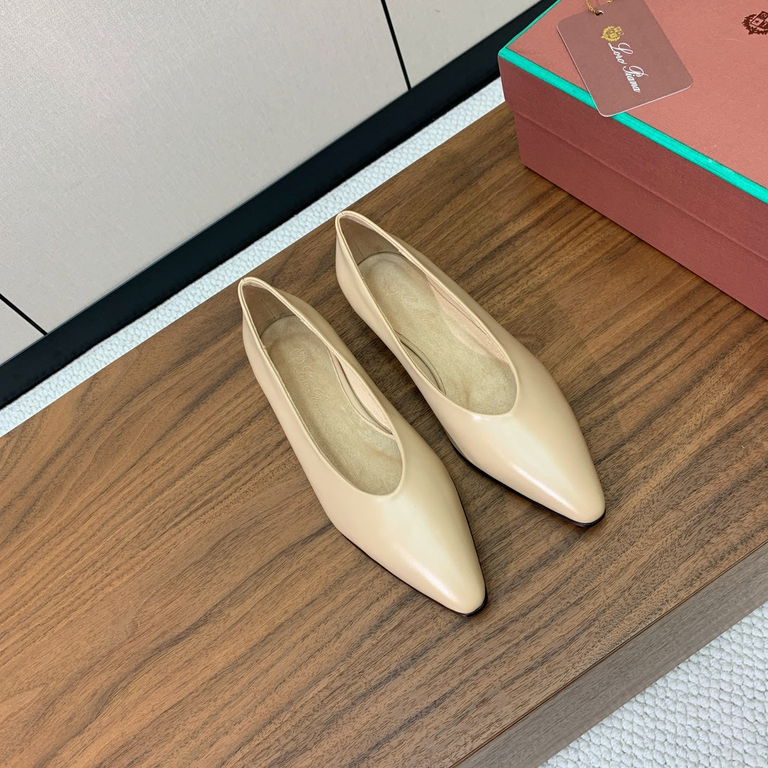 LP 26S BALLET FLATS IN BEIGE CALFSKIN