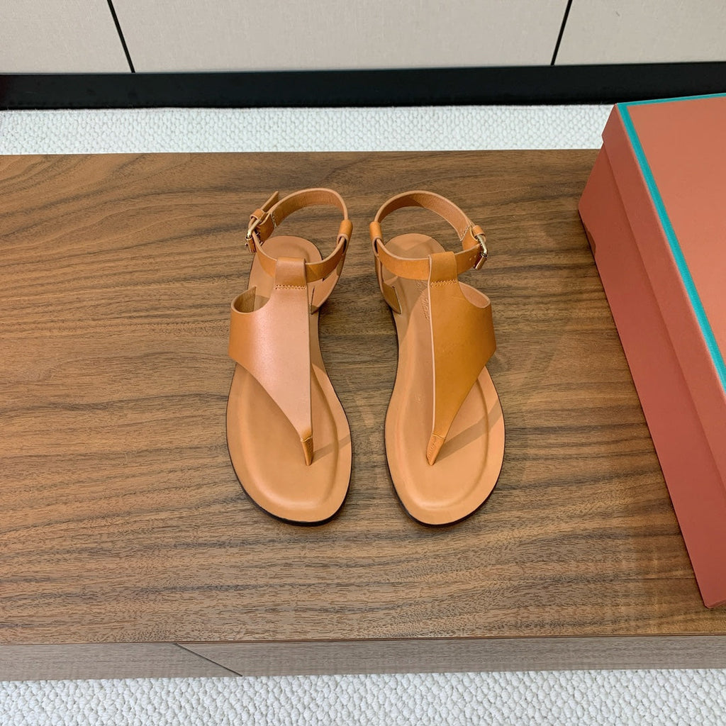 FLIP FLOPS SANDAL IN LIGHT BROWN CALFSKIN