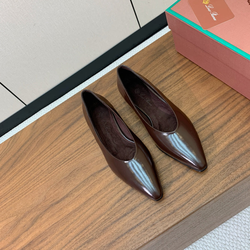 LP 26S BALLET FLATS IN DARK BROWN CALFSKIN