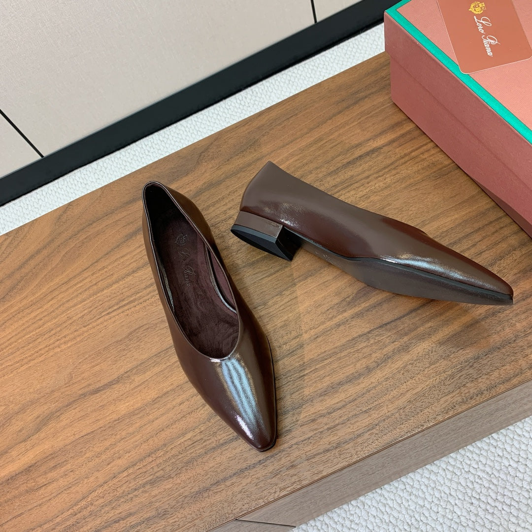 LP 26S BALLET FLATS IN DARK BROWN CALFSKIN