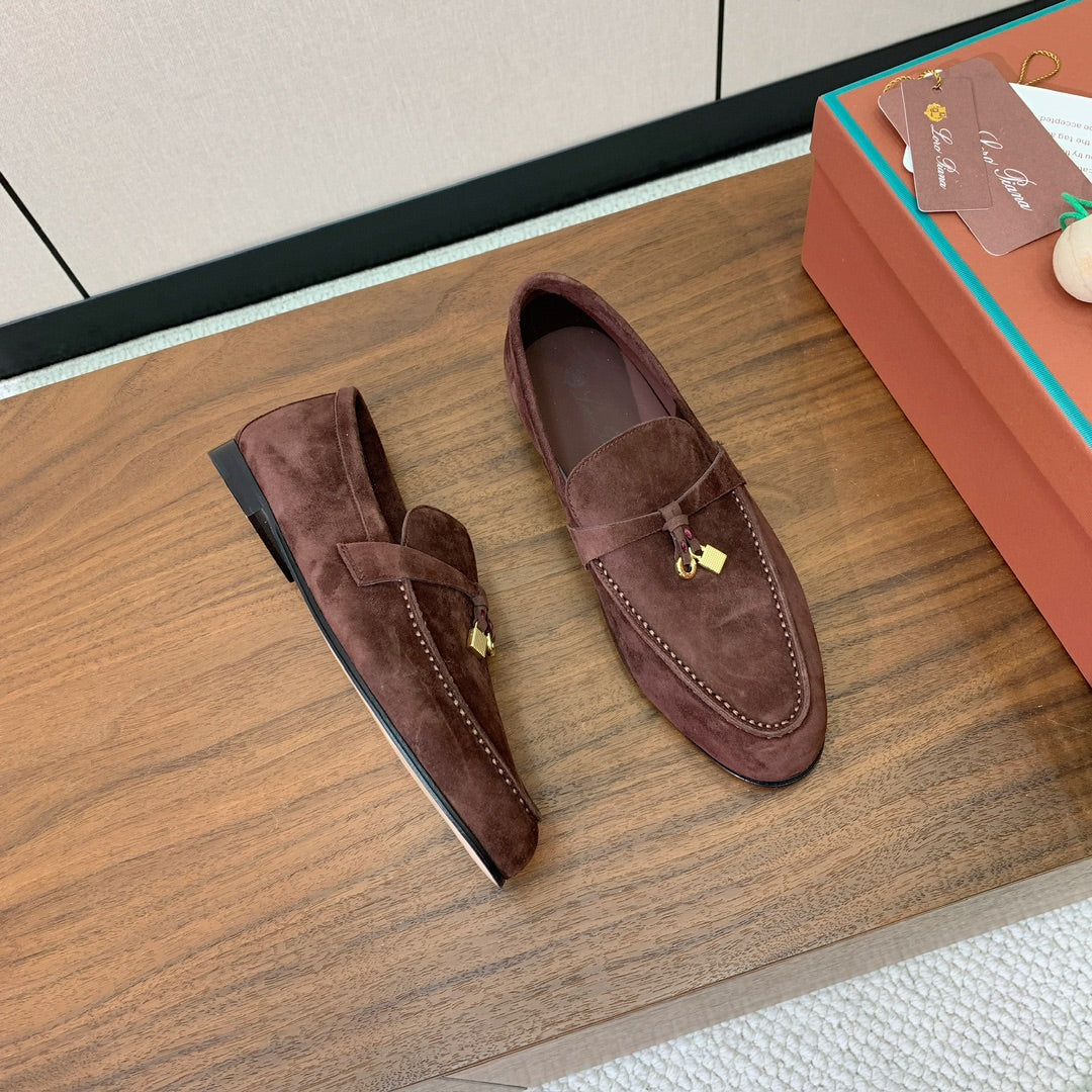 LP 26S SUMMER CHARMS WALK LOAFER IN DARK BROWN SUEDE GOLD HARDWARE