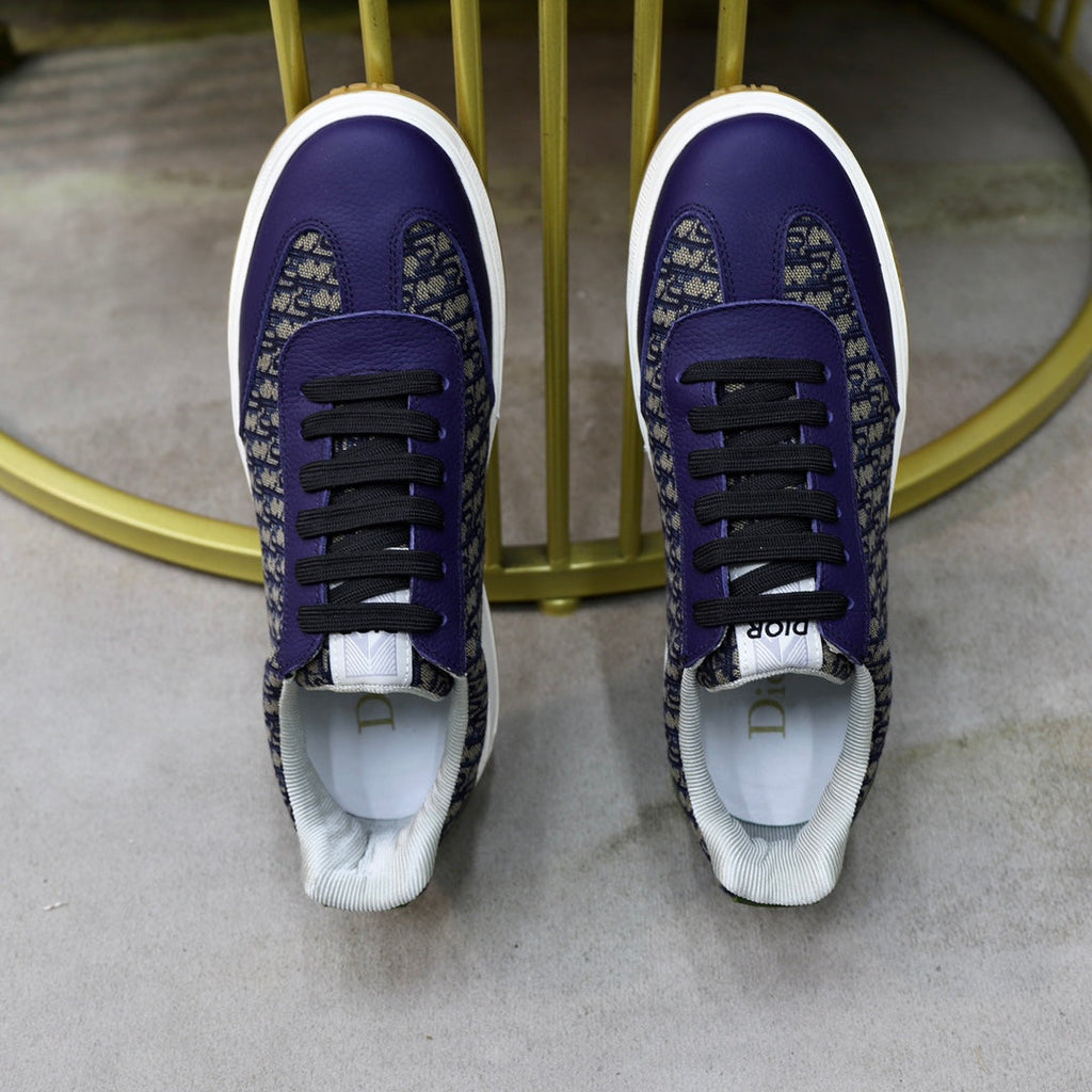CD HOMME SNEAKERS NAVY CALFSKIN AND JACQUARD