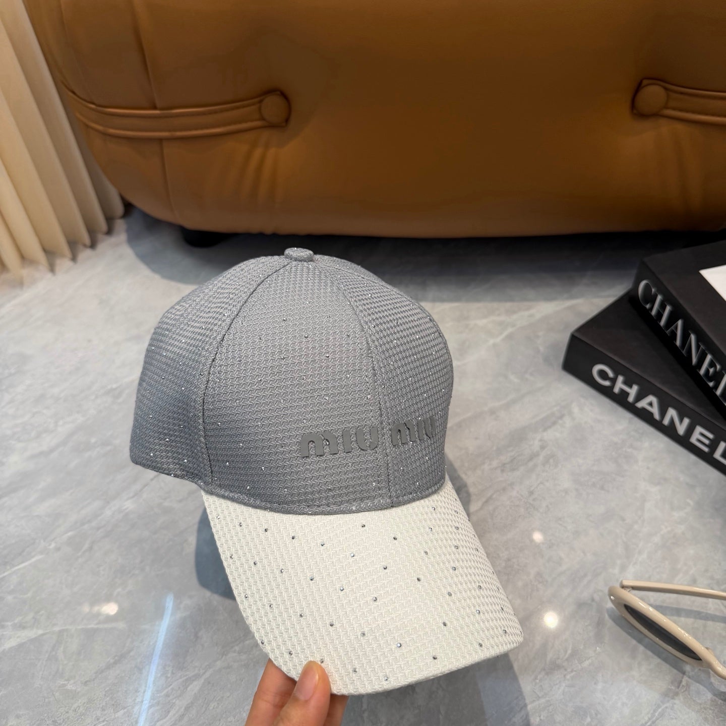 MIUMIU 26S CRYSTAL BASEBALL CAP 345274