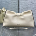 DIOR 26S BOW BAG 30 IN WHITE LAMBSKIN