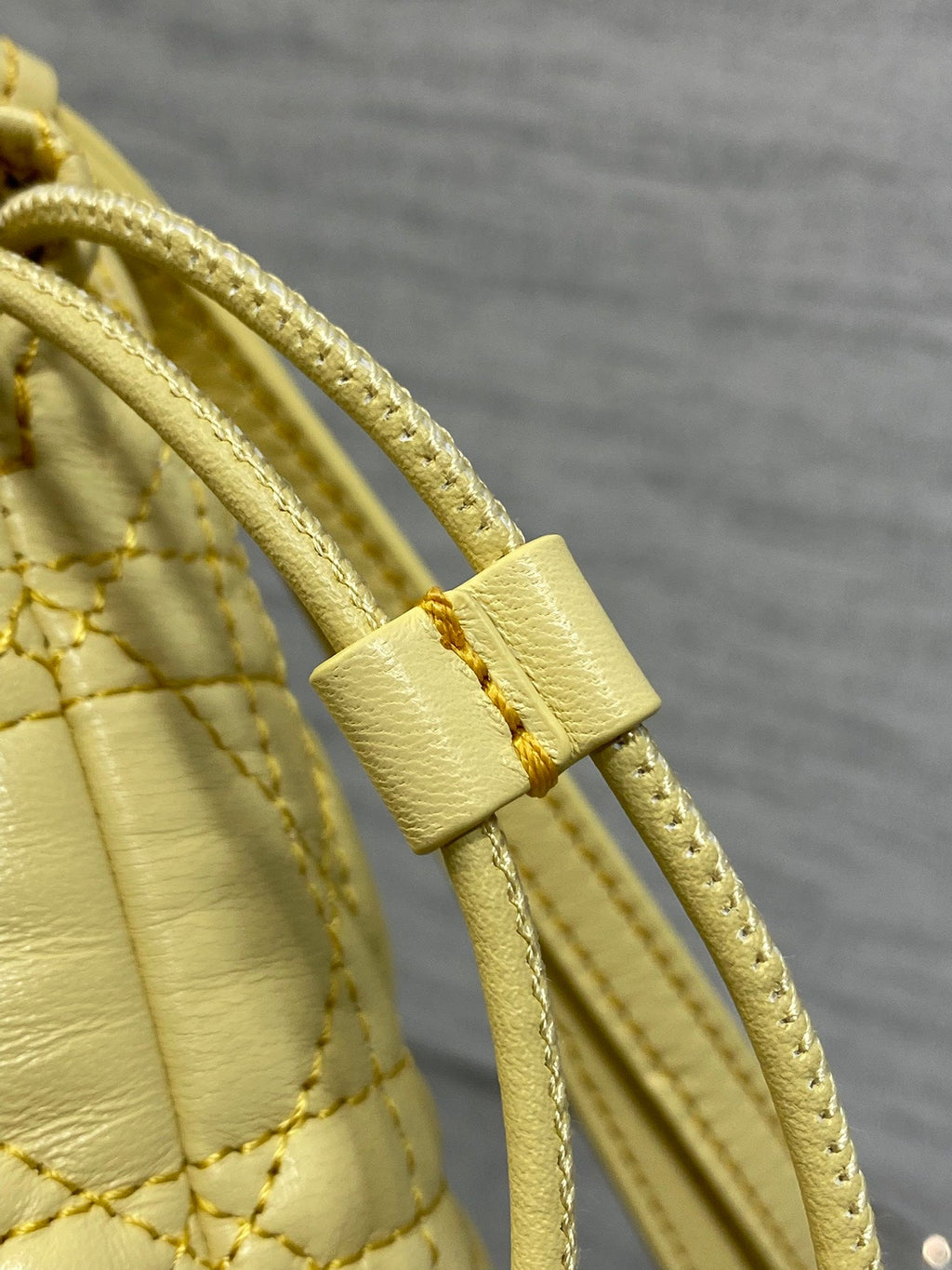 DIOR 26S ADIORABLE BUCKET BAG 20 IN YELLOW LAMBSKIN