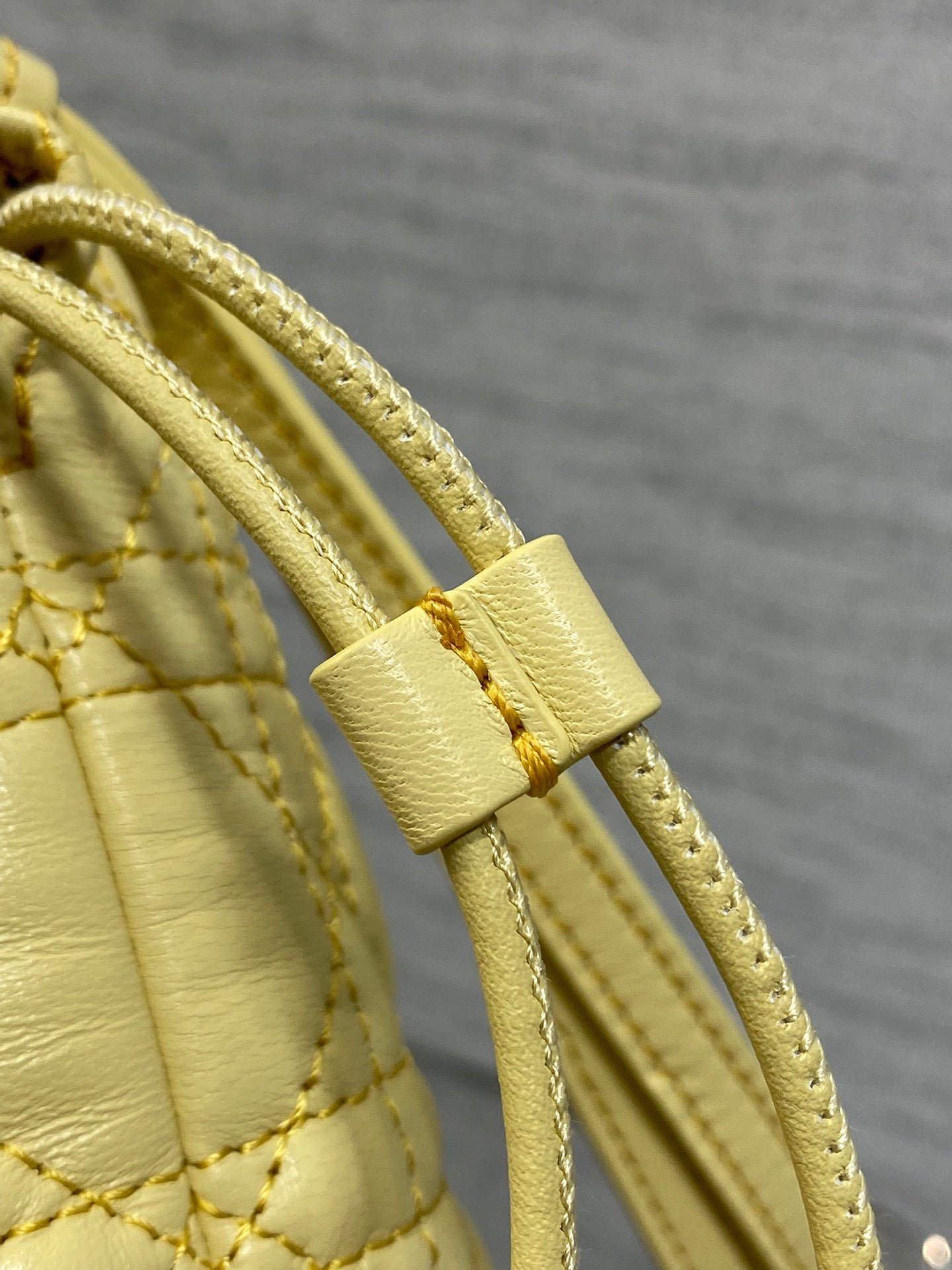 DIOR 26S ADIORABLE BUCKET BAG 20 IN YELLOW LAMBSKIN