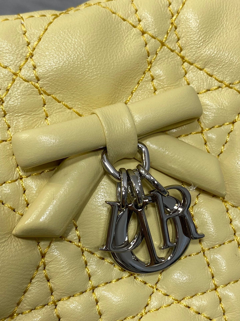 DIOR 26S ADIORABLE BUCKET BAG 20 IN YELLOW LAMBSKIN
