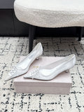 JIMMY CHOO 26S LACE-UP HIGH HEELS 45 MM IN WHITE LACE FABRIC