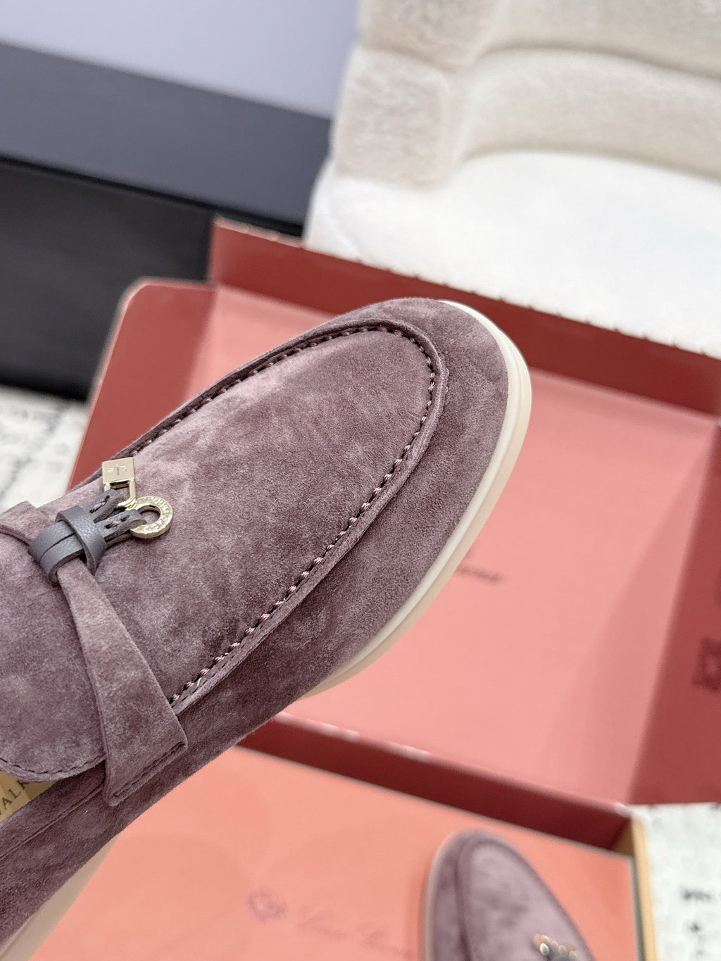 LP 26S SUMMER CHARMS WALK LOAFER IN PURPLE GRAY SUEDE GOLD HARDWARE
