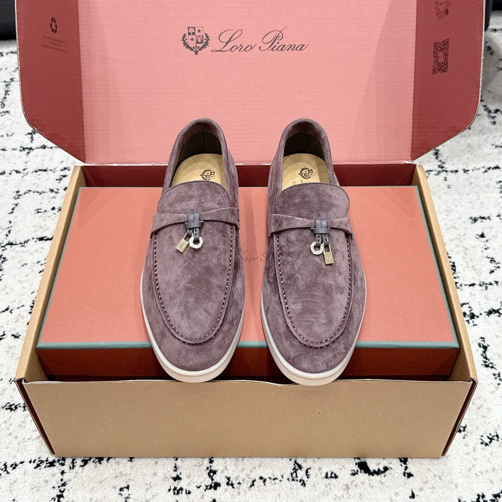 LP 26S SUMMER CHARMS WALK LOAFER IN PURPLE GRAY SUEDE GOLD HARDWARE