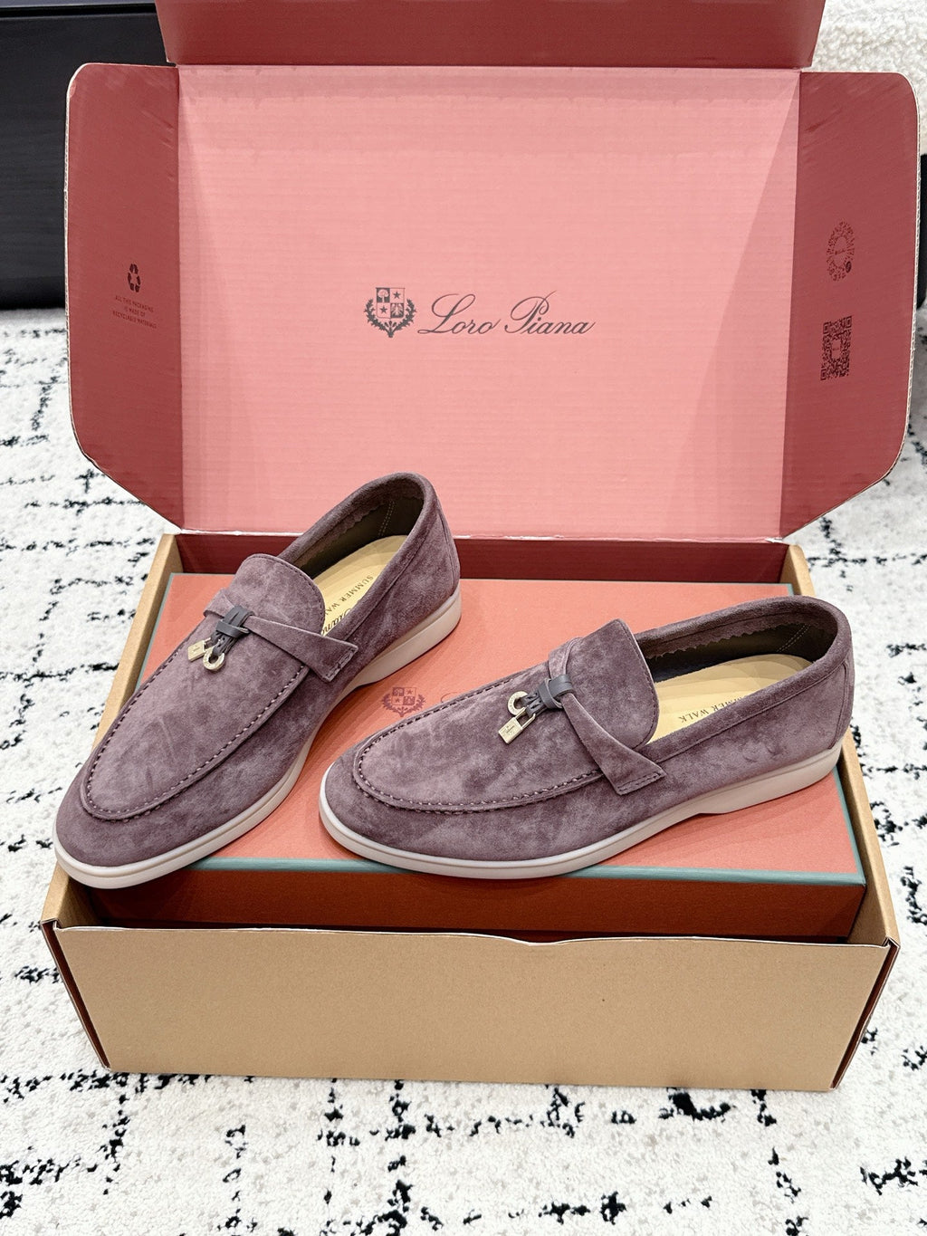 LP 26S SUMMER CHARMS WALK LOAFER IN PURPLE GRAY SUEDE GOLD HARDWARE