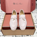 LP 26S SUMMER CHARMS WALK LOAFER IN LIGHT PINK GREY SUEDE GOLD HARDWARE