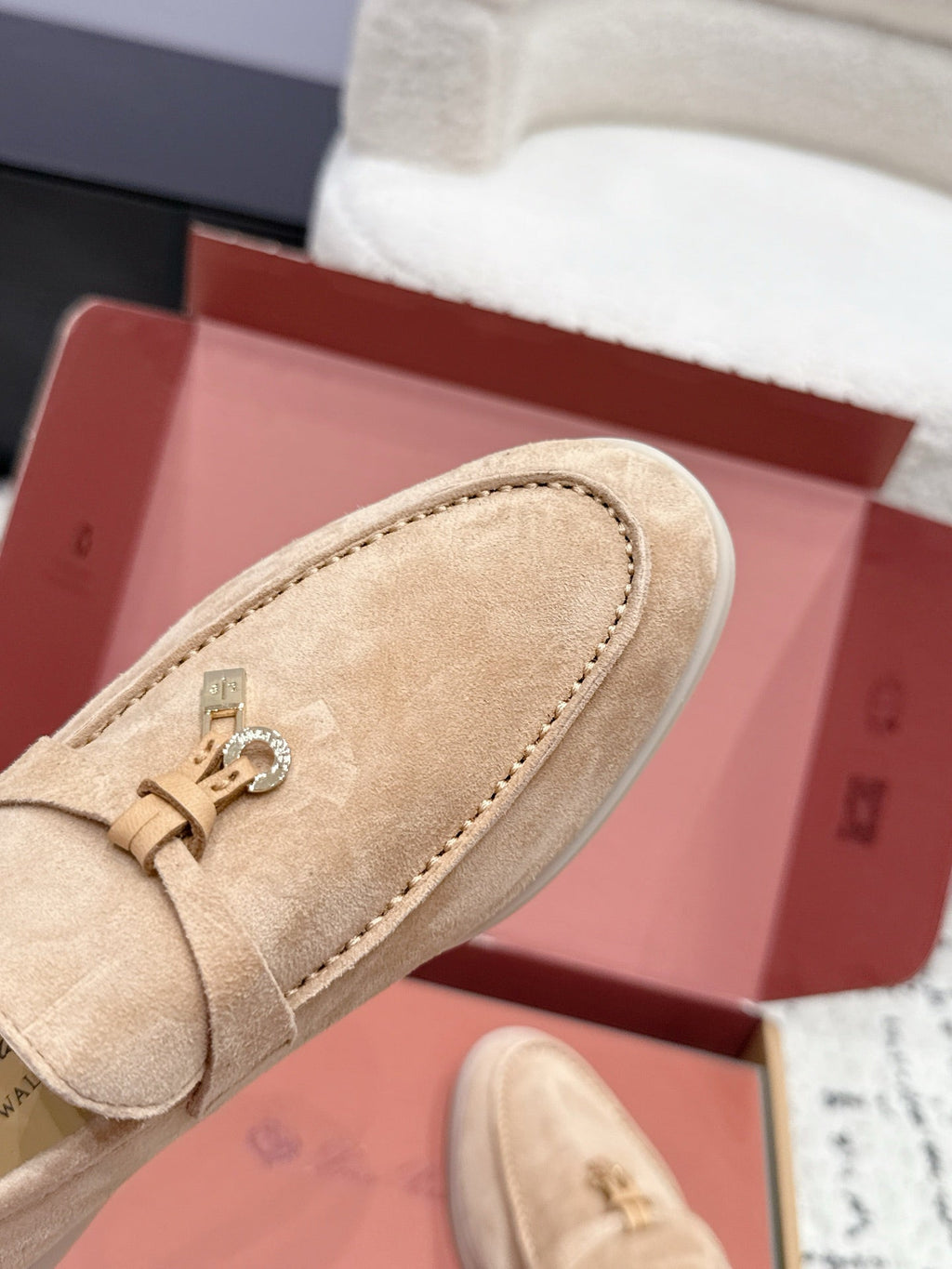 LP 26S SUMMER CHARMS WALK LOAFER IN DARK BEIGE SUEDE GOLD HARDWARE