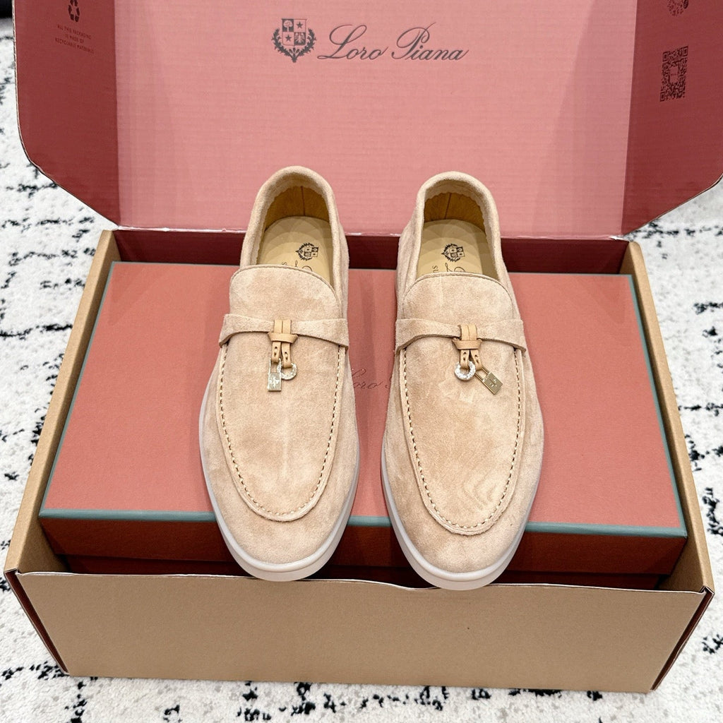 LP 26S SUMMER CHARMS WALK LOAFER IN DARK BEIGE SUEDE GOLD HARDWARE