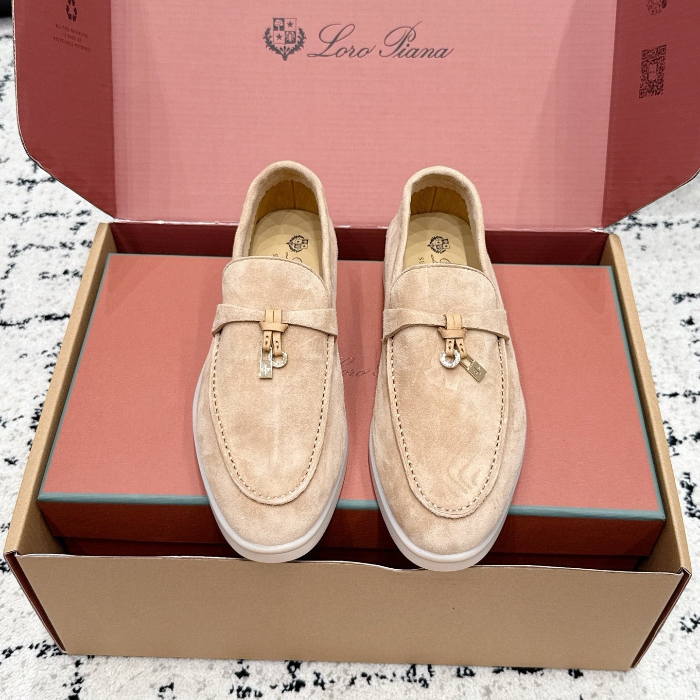 LP 26S SUMMER CHARMS WALK LOAFER IN DARK BEIGE SUEDE GOLD HARDWARE