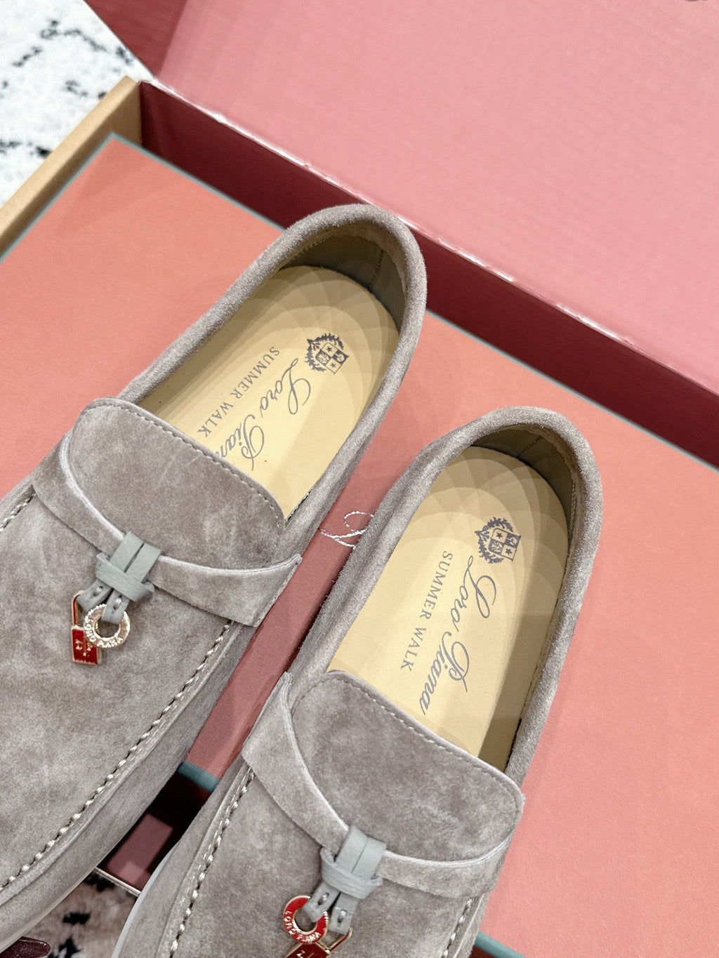 LP 26S SUMMER CHARMS WALK LOAFER IN LIGHT BROWN SUEDE GOLD HARDWARE