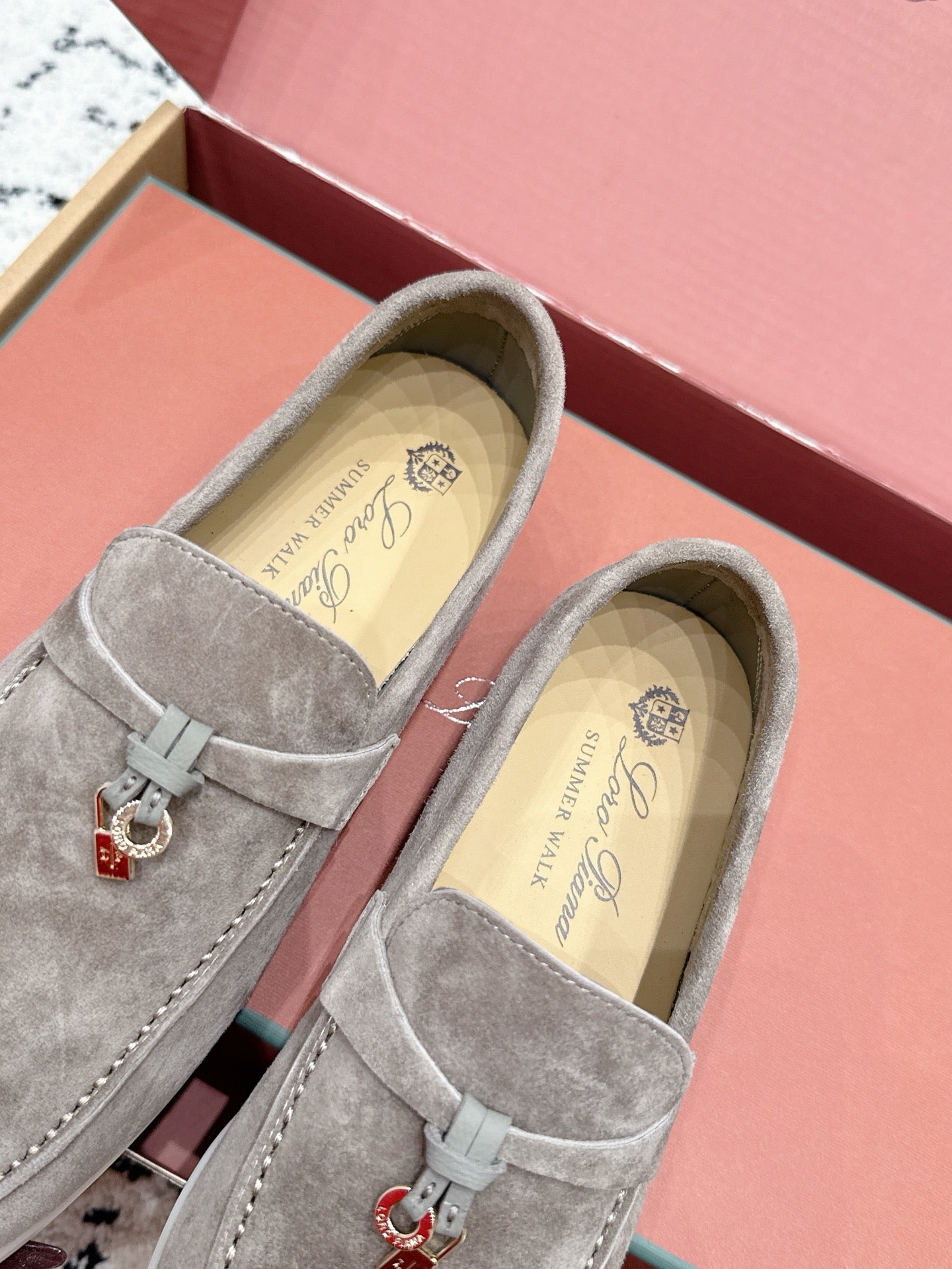 LP 26S SUMMER CHARMS WALK LOAFER IN LIGHT BROWN SUEDE GOLD HARDWARE