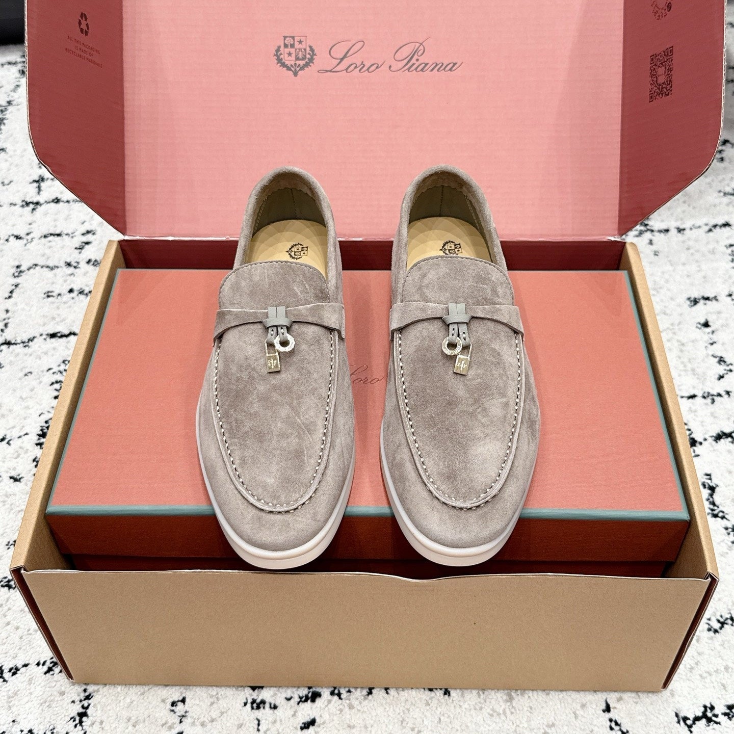 LP 26S SUMMER CHARMS WALK LOAFER IN LIGHT BROWN SUEDE GOLD HARDWARE
