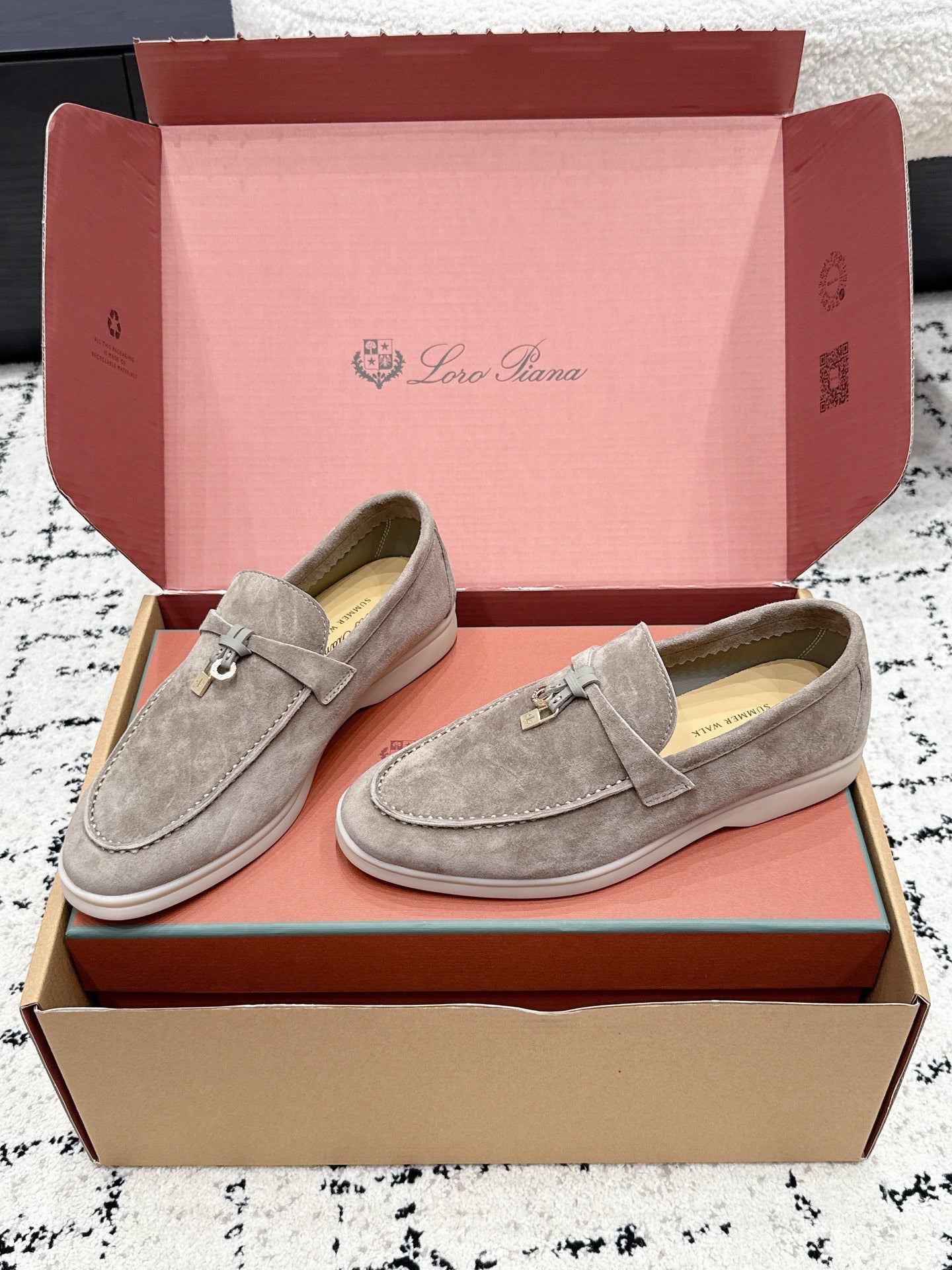 LP 26S SUMMER CHARMS WALK LOAFER IN LIGHT BROWN SUEDE GOLD HARDWARE