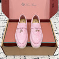 LP 26S SUMMER CHARMS WALK LOAFER IN PINK SUEDE GOLD HARDWARE