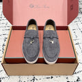 LP 26S SUMMER CHARMS WALK LOAFER IN CHARCOAL GRAY SUEDE GOLD HARDWARE