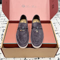 LP 26S SUMMER CHARMS WALK LOAFER IN PURPLE GRAY SUEDE GOLD HARDWARE
