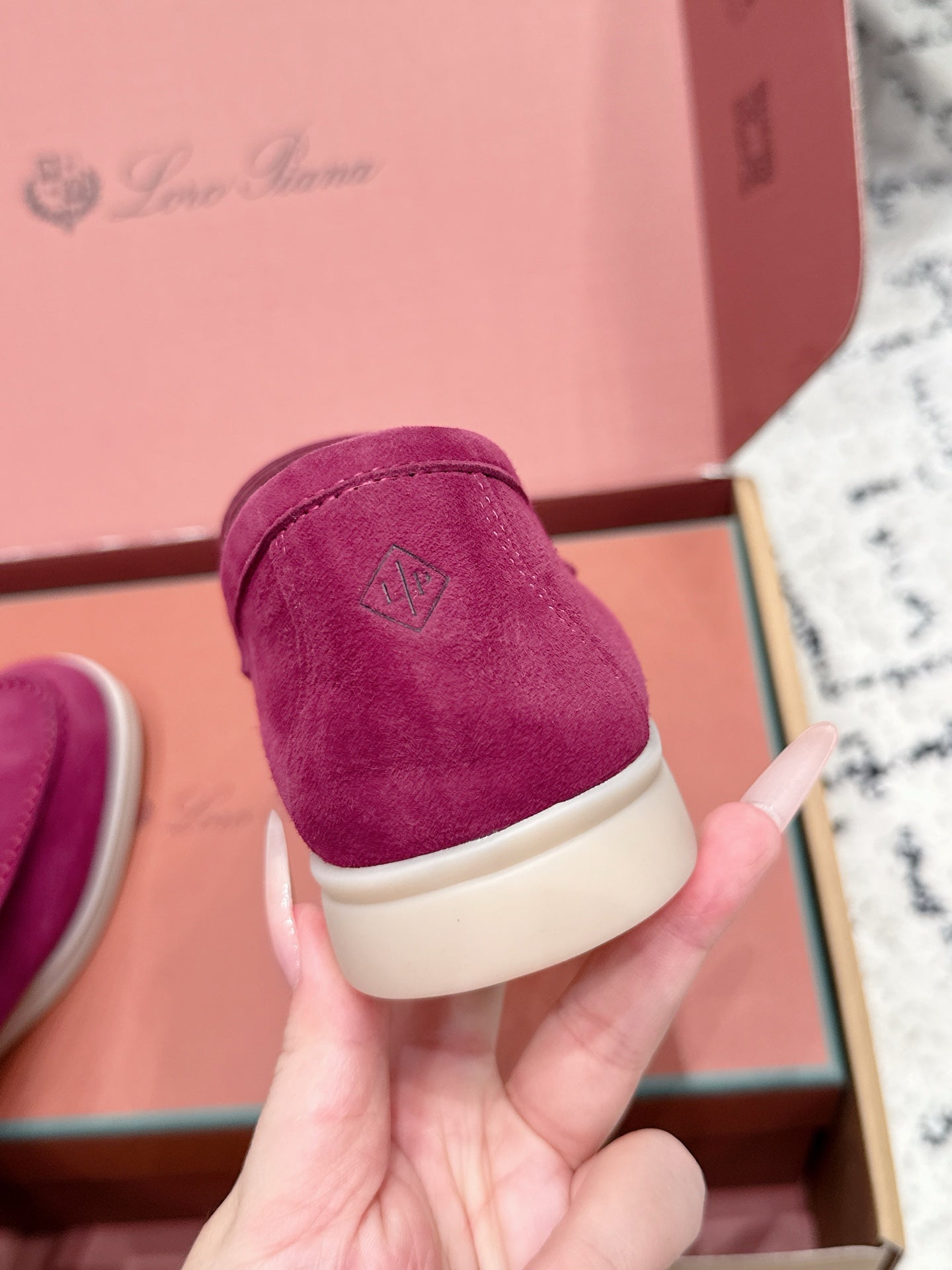 LP 26S SUMMER CHARMS WALK LOAFER IN FUCHSIA PINK SUEDE GOLD HARDWARE