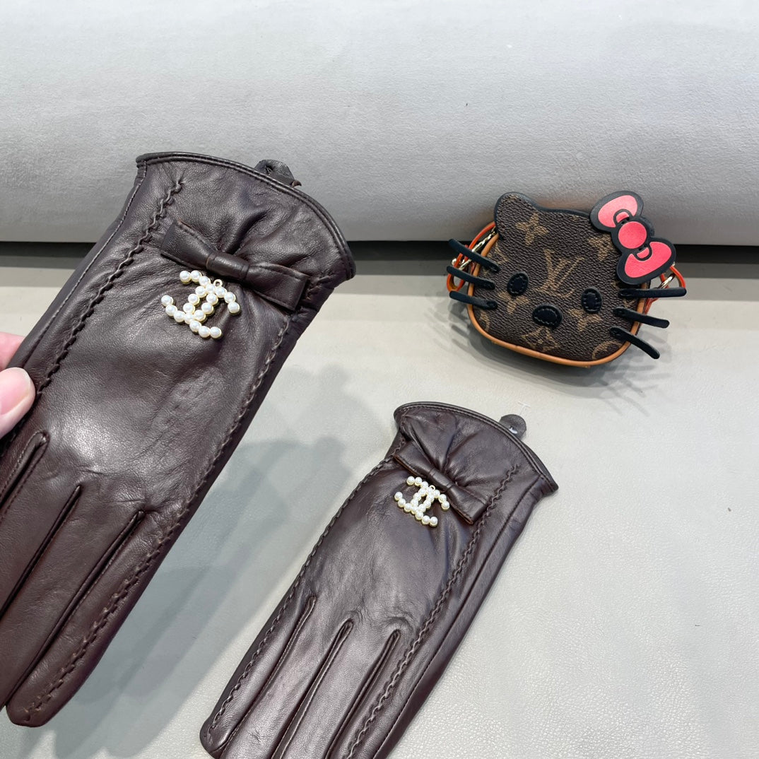 GLOVES IN BRUNETTE BROWN LAMBSKIN 415821