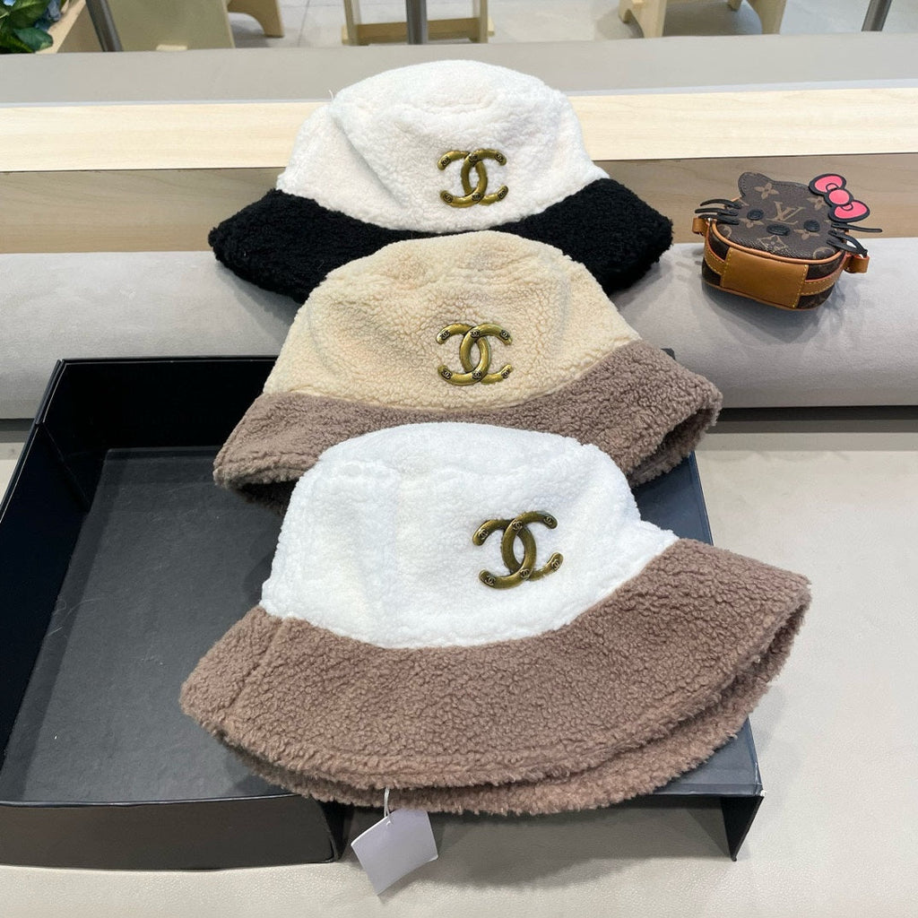 BUCKET HAT IN BEIGE MIX WENGE BROWN LAMB WOOL 431623