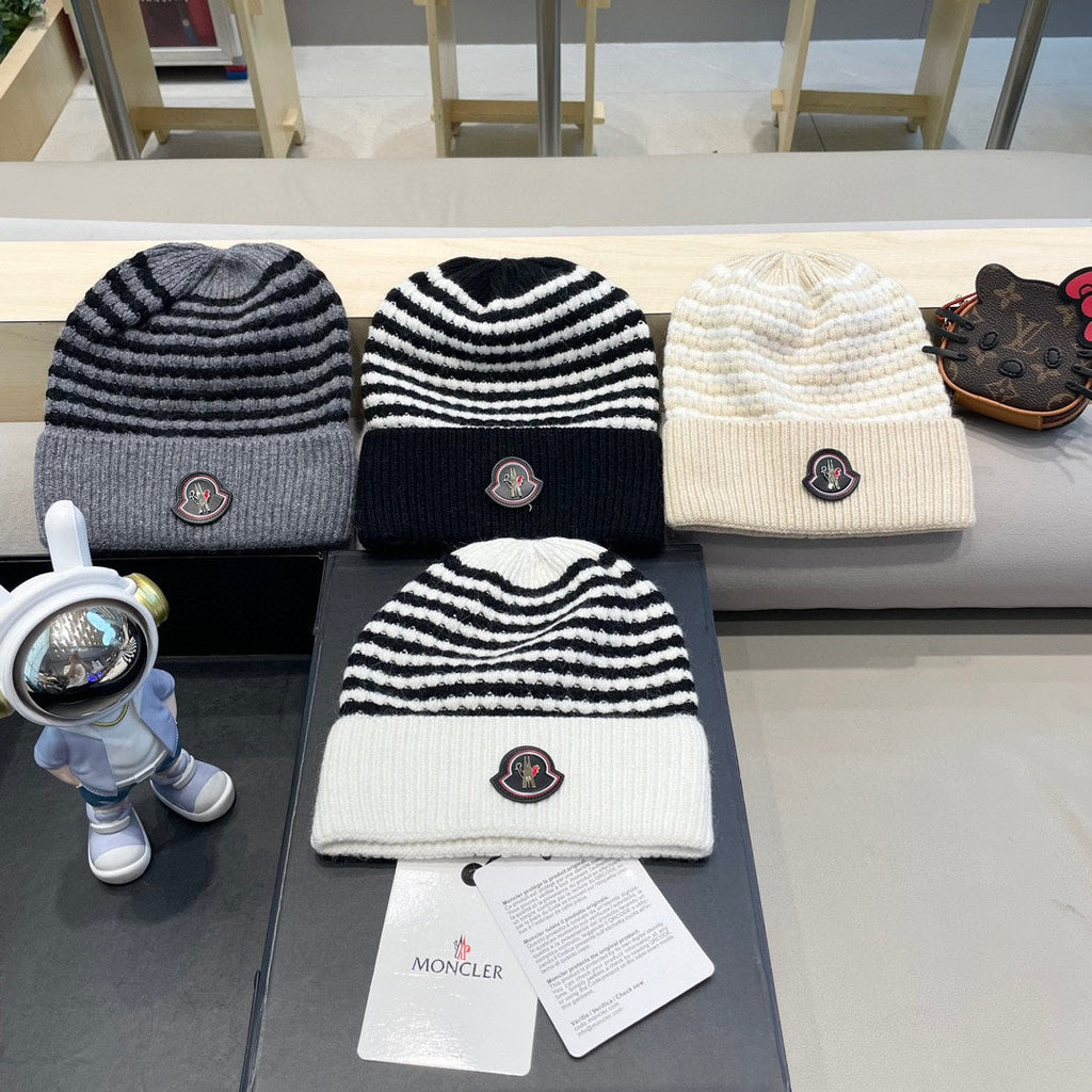 BEANIE HAT IN STELL BLACK MIX WHITE CASHMERE 436730
