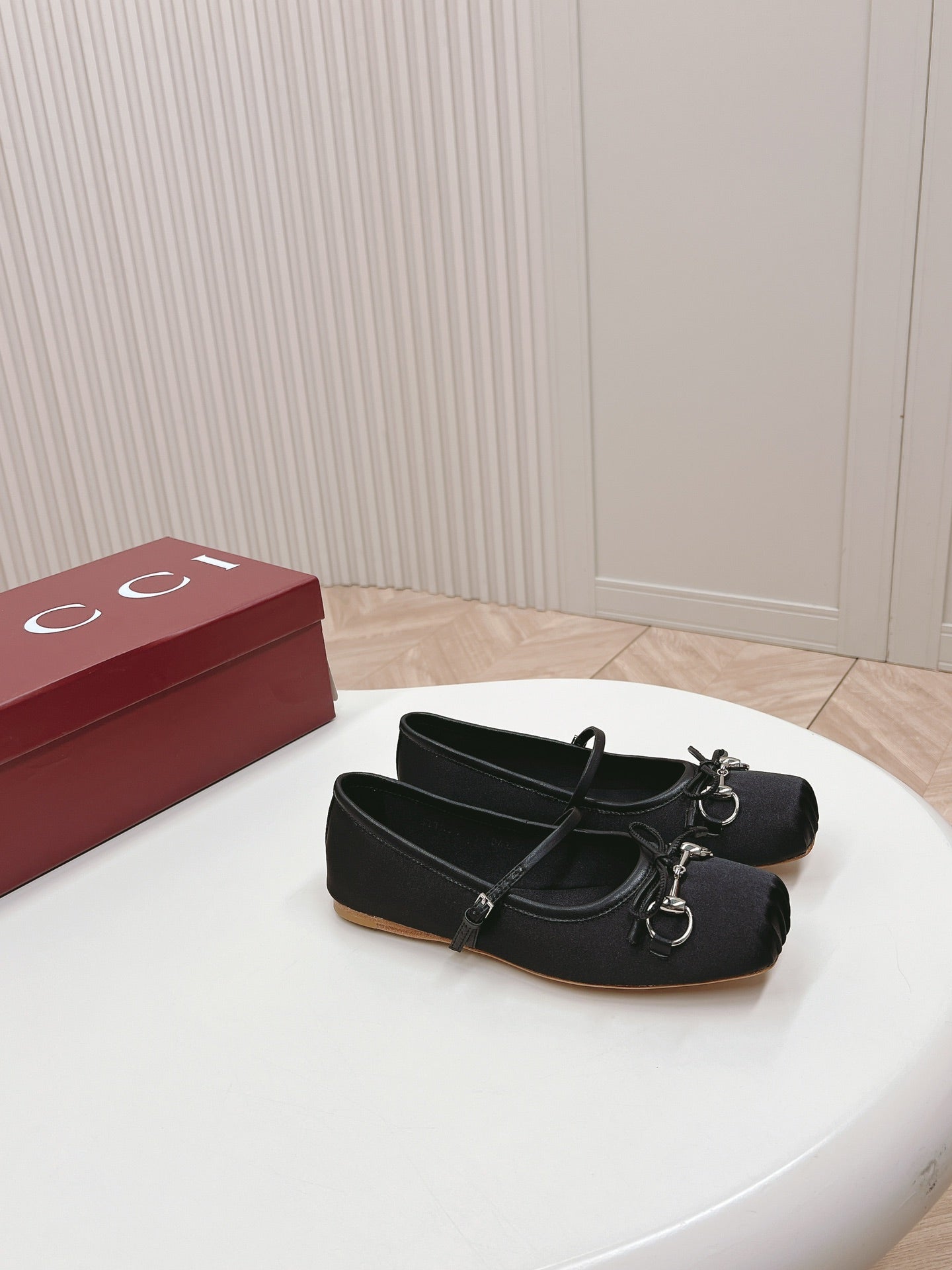 GG BALLET FLAT BLACK SILK