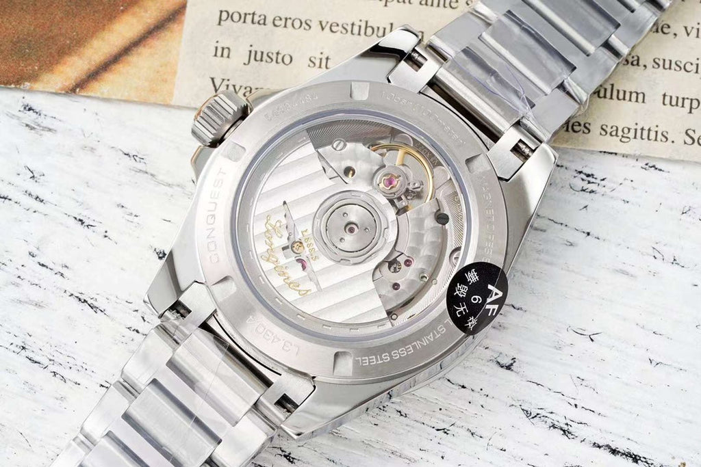 CONQUEST WATCH SILVER CASE WITH BABY PINK DIAL
