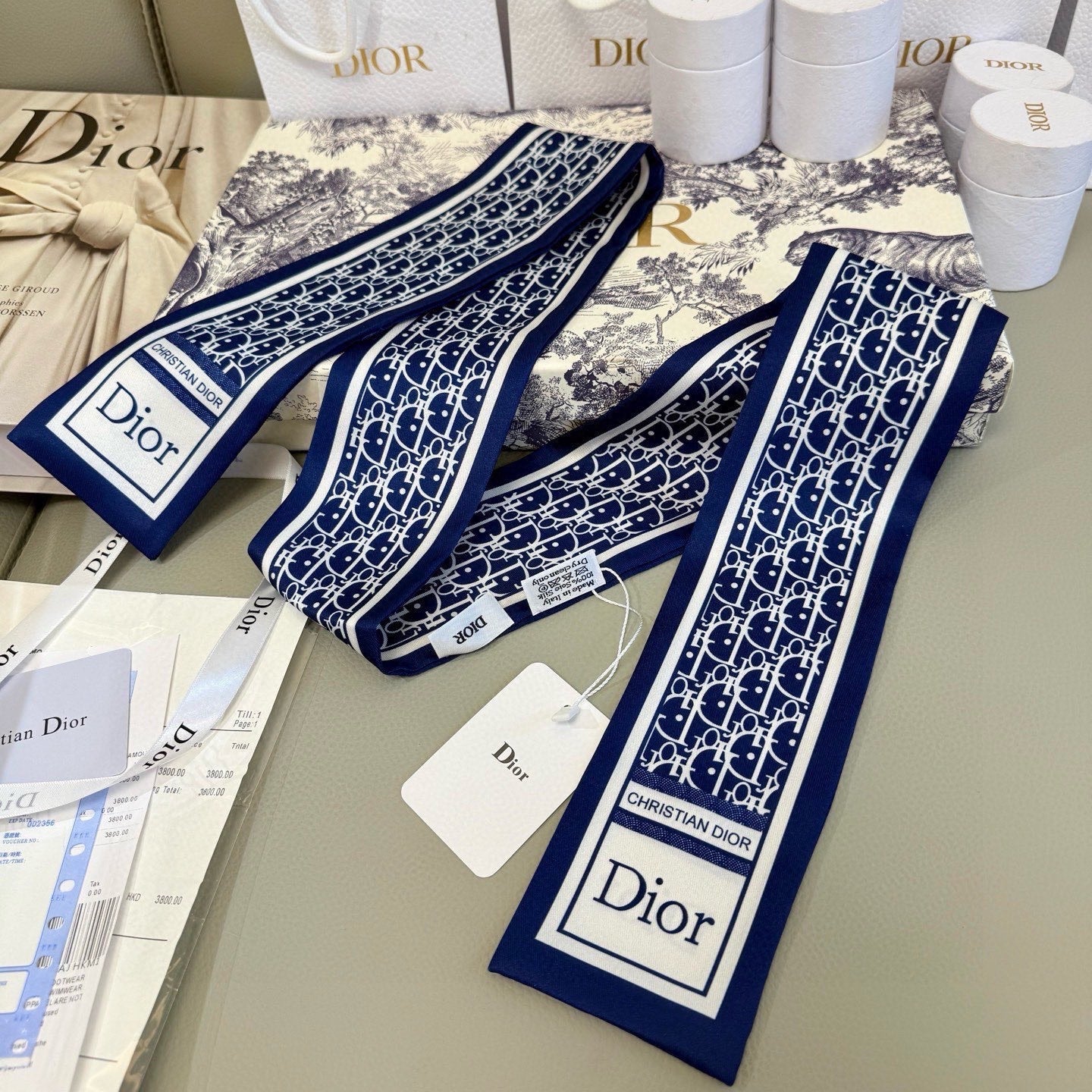 DIOR 26S SCARF 100CM IN SILK 316478