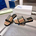 BURBERRY 26S SLIDE SANDAL IN BEIGE CANVAS