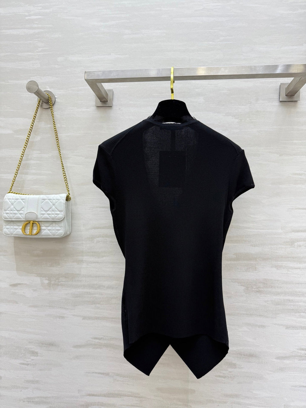DIOR 26S CROSSOVER LACE-TRIM TOP 1201