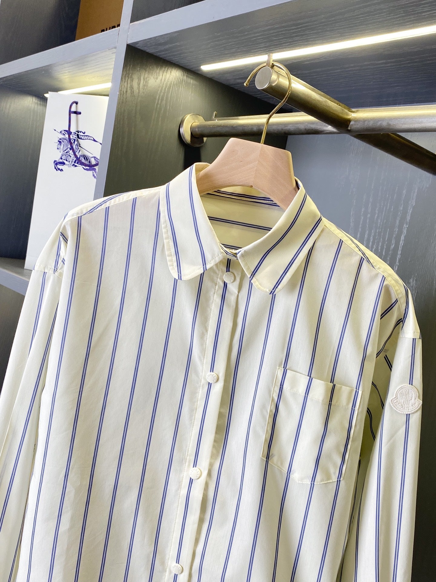 MONCLER 26S STRIPED LONG-SLEEVE SHIRT 679