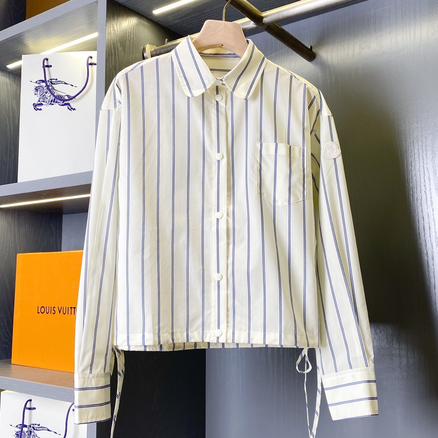 MONCLER 26S STRIPED LONG-SLEEVE SHIRT 679