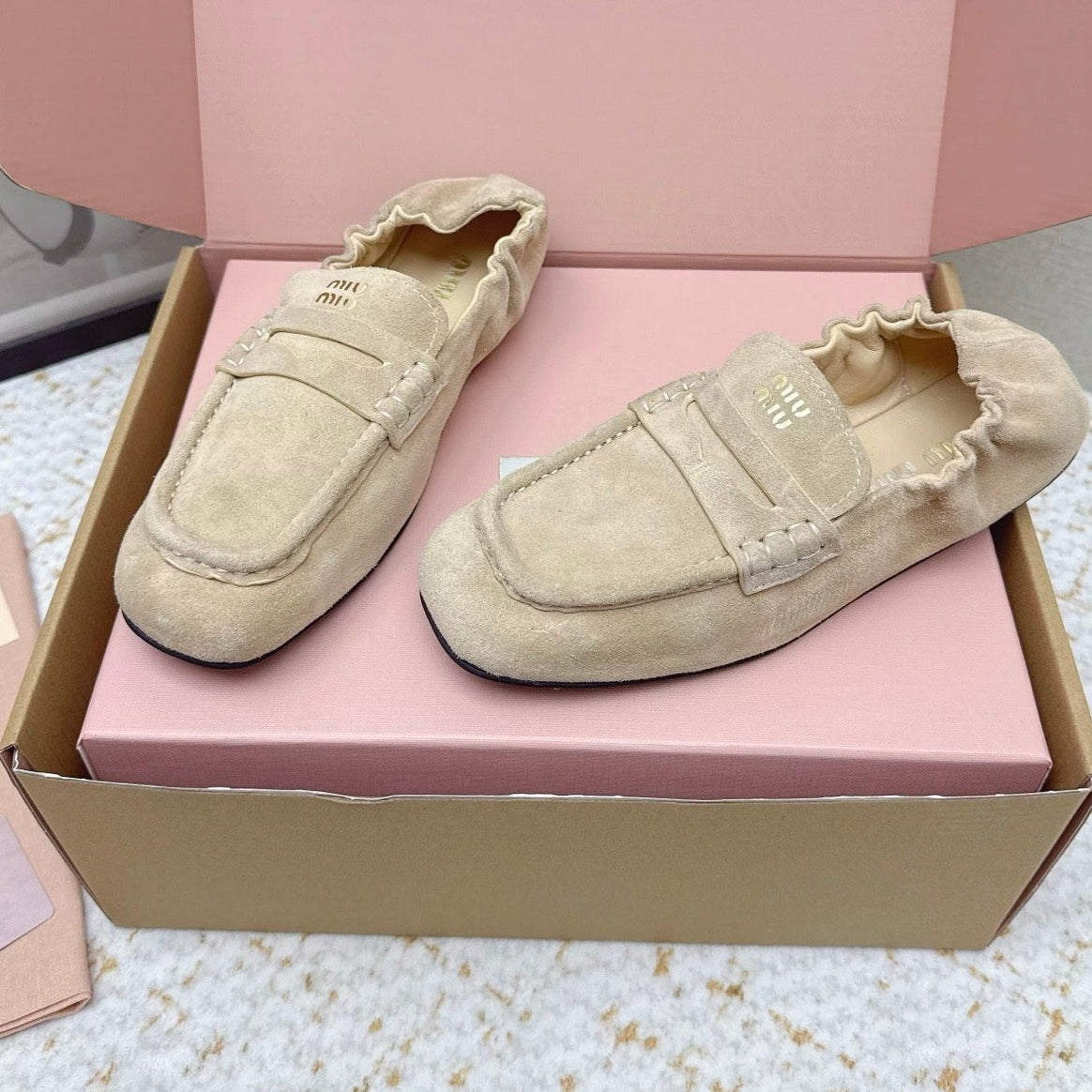 25S NAPPA LOAFERS IN BEIGE SUEDE
