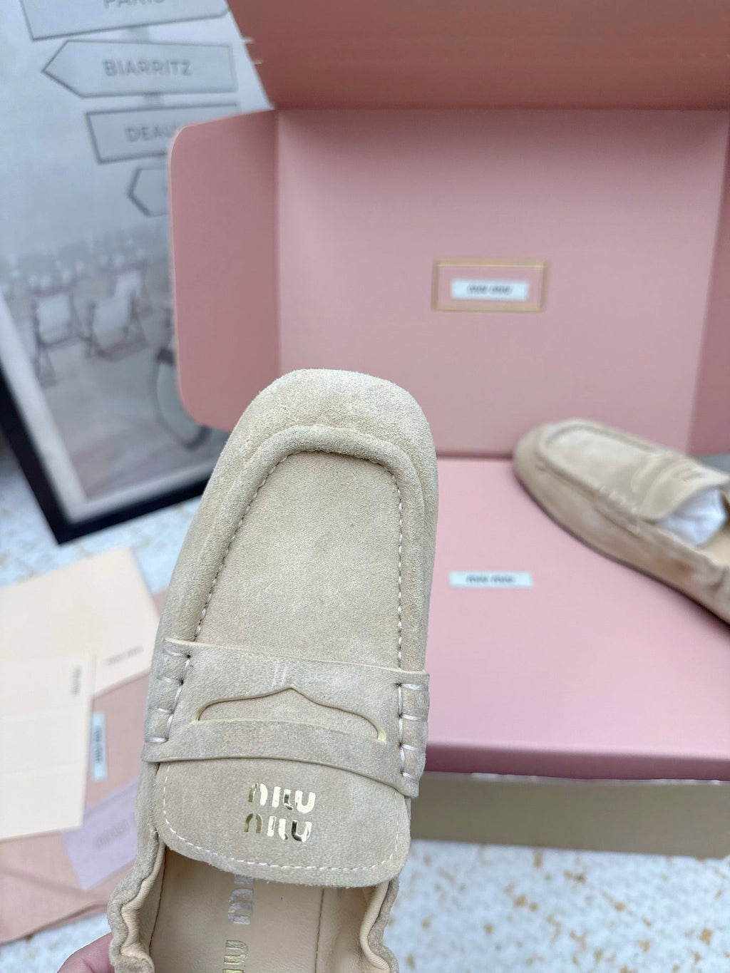 25S NAPPA LOAFERS IN BEIGE SUEDE