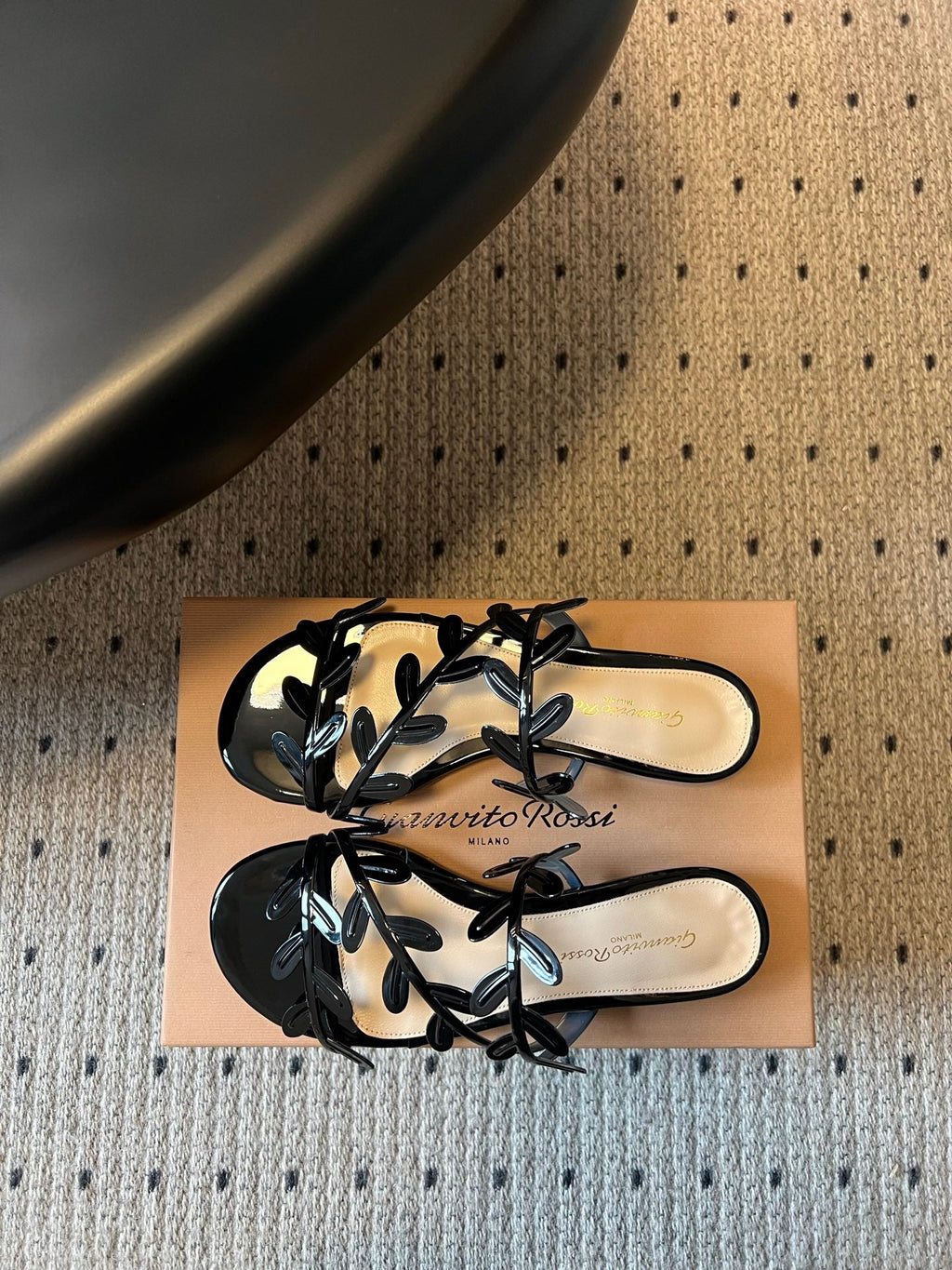 GIANVITO ROSSI 26S SANDALS IN BLACK LAMBSKIN