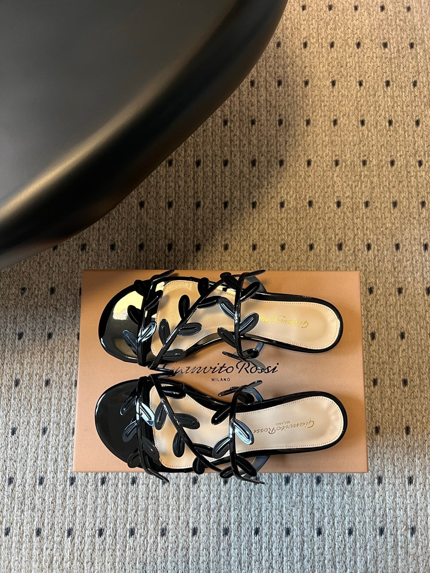 GIANVITO ROSSI 26S SANDALS IN BLACK LAMBSKIN