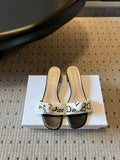 DIOR 26S HIGH-HEEL SANDALS 40 MM IN WHITE FABRIC AND  BLACK LAMBSKIN