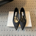 JIMMY CHOO 26S POINTED-TOE FLATS IN BLACK MESH