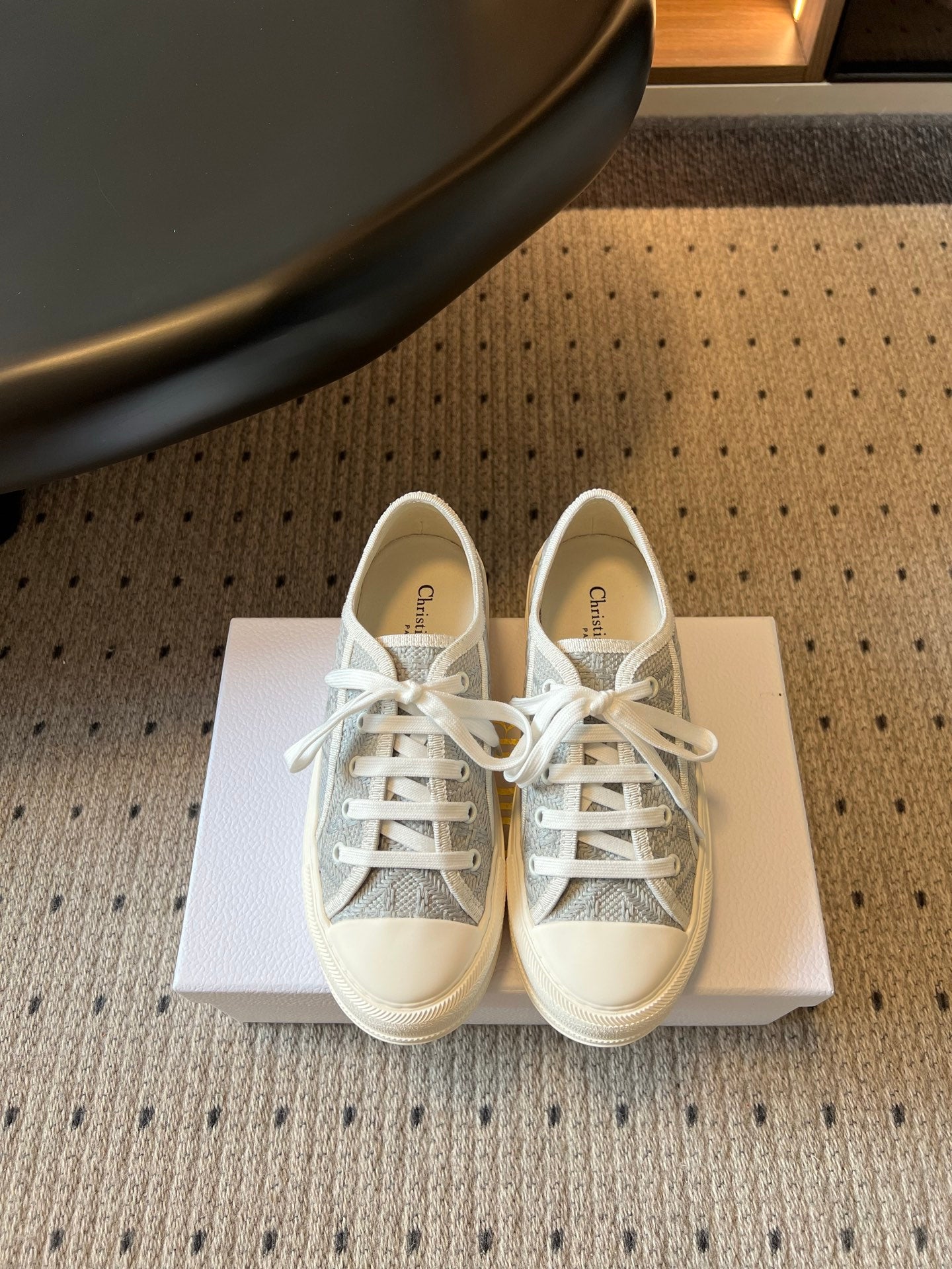 DIOR 26S LOW-TOP SNEAKER 50MM IN BLUE GREY OBLIQUE EMBROIDERED CANVAS